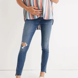 READ Madewell Maternity Side-Panel Skinny Jeans Size 24 Blue Adjustable Edition